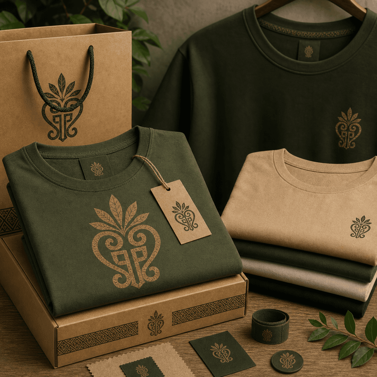 Linha de camisas da Preta Planta com identidade visual da marca.